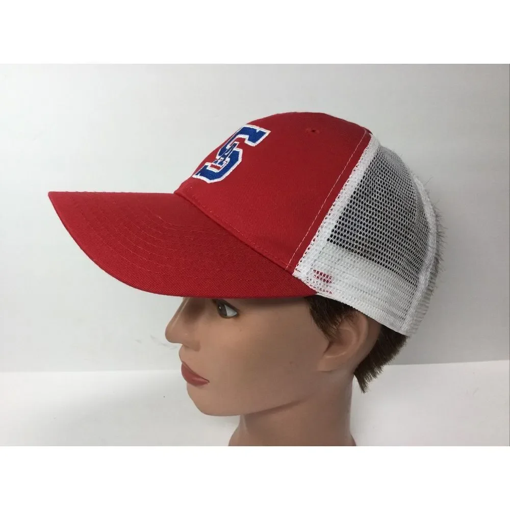 SA logo Red hat snapback mesh back baseball cap‎ adjustable
